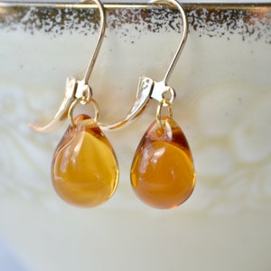 Yellow earrings, Tear drop earrings, Yellow teardrops image 8