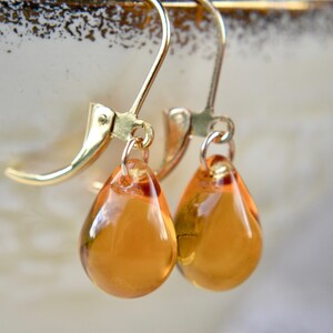 Yellow earrings, Tear drop earrings, Yellow teardrops