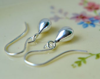 Silver teardrop earrings, Sterling dangle earrings, 925 silver everyday jewellery
