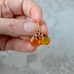 Yellow earrings, Tear drop earrings, Yellow teardrops image 4