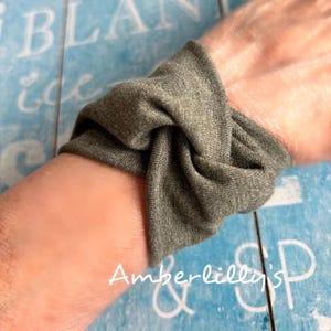 Twist Cuff Bracelet: Dark Green Jersey Wrist Cover