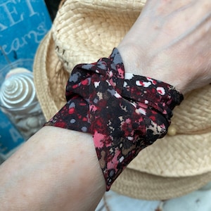 Floral Wrist Cuff: Tattoo Scar Cover Up, Soft Polyester Fabric