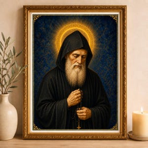 Saint Charbel Portrait – Catholic Wall Art, St Charbel Print, Religious Decor, Christian Gift