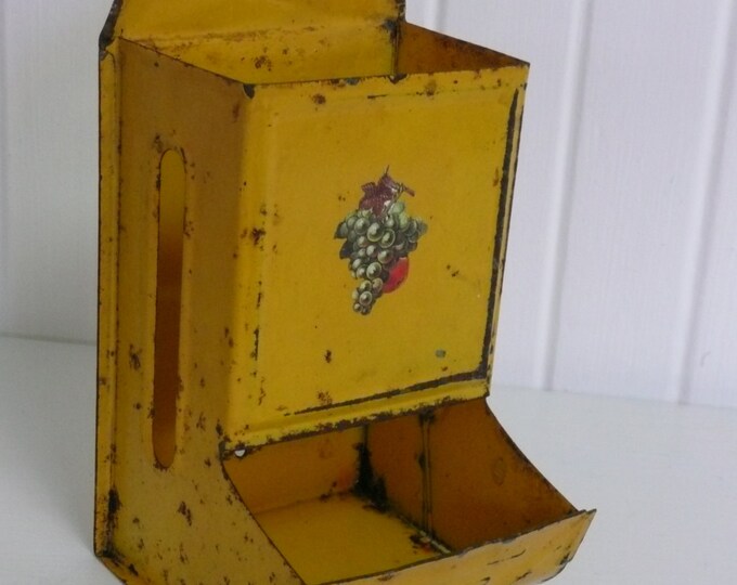Vintage Tin Metal Match Box Holder Shabby Chic Lovely Bright Etsy