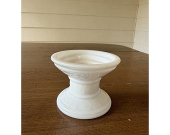Vintage Milk Glass Multi Size Candle Holder Swirl Curly Q Pillar Taper MCM