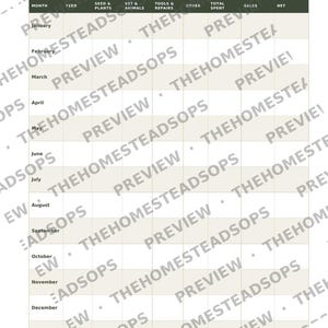 2027 Homestead Planner Printable, Weekly Monthly Garden Animal Farm Calendar PDF, Sunday Monday Start, Instant Download image 10