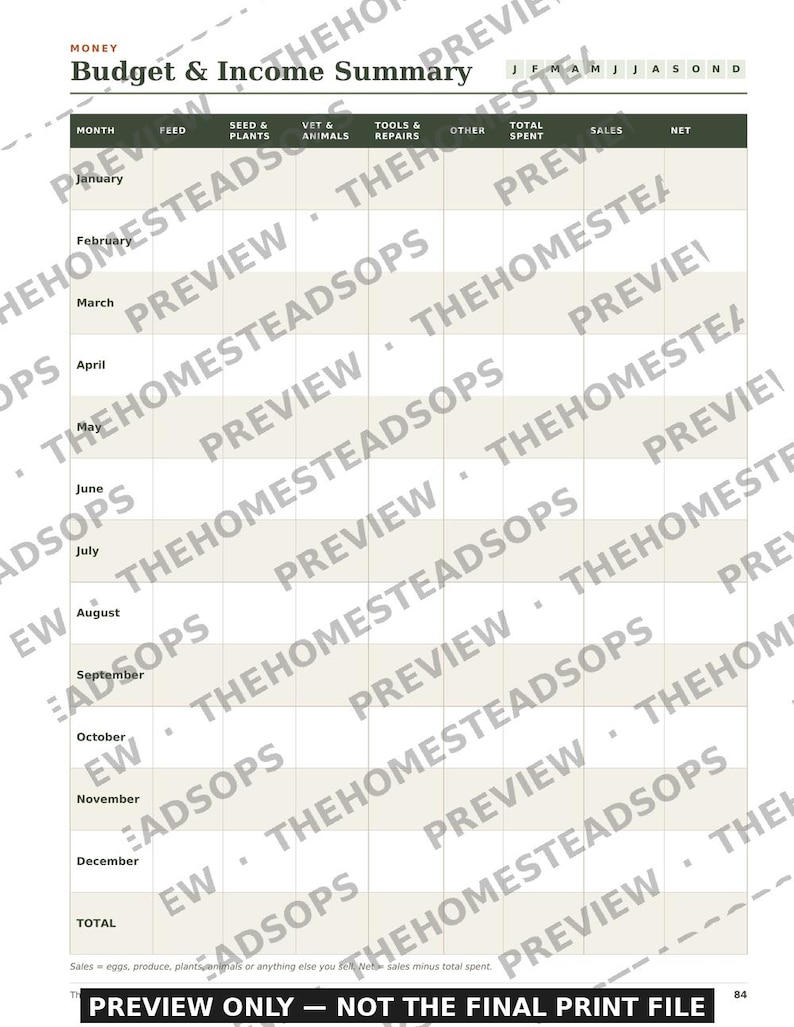 2027 Homestead Planner Printable, Weekly Monthly Garden Animal Farm Calendar PDF, Sunday Monday Start, Instant Download image 10