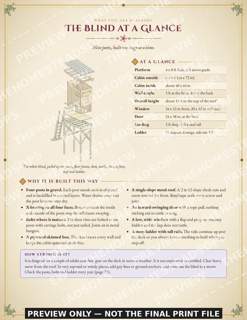 Hunting Blind Plans | Elevated Deer Stand Build Guide | DIY Box Blind Plans PDF | Step-by-Step Printable Plans | Instant Download image 2