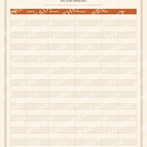 Goat Herd Record Book | Goat Keeping Planner | Breeding, Kidding & Milk Log | Printable PDF Download image 4