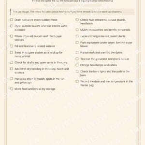 Winterizing Checklist Binder | Homestead Winter Prep Planner | Livestock, Garden, Equipment & Home | Printable PDF Download image 5