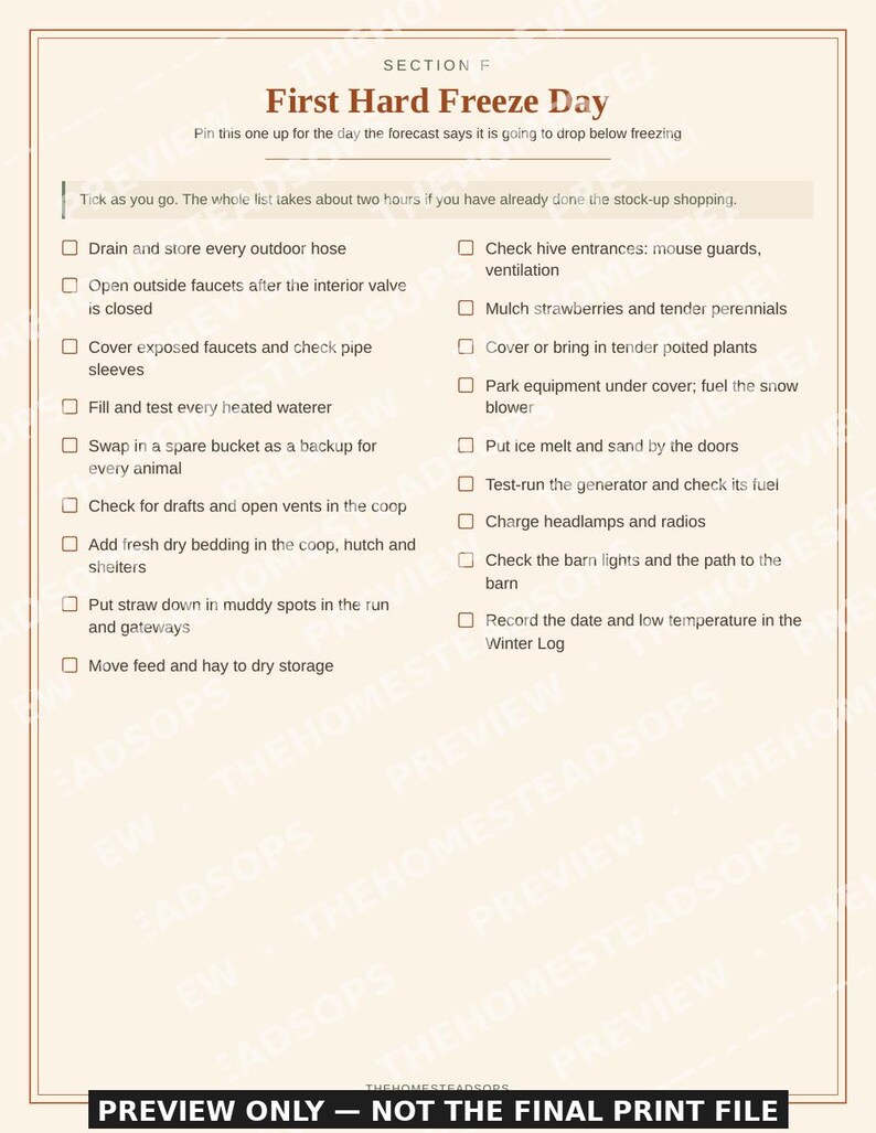 Winterizing Checklist Binder | Homestead Winter Prep Planner | Livestock, Garden, Equipment & Home | Printable PDF Download image 5