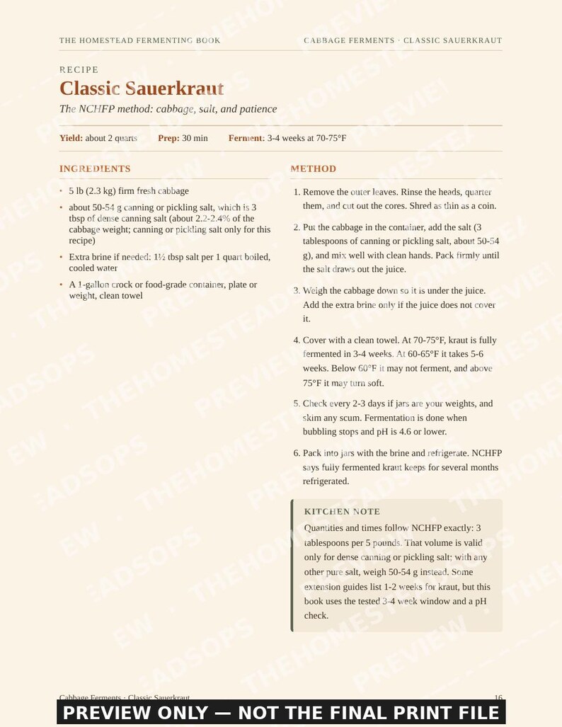 Libro de fermentación / Recetas de kimchi, chucrut, encurtidos y kombucha / Guía de proporción de sal y salmuera / Libro de cocina en PDF para principiantes sobre fermentación imagen 4