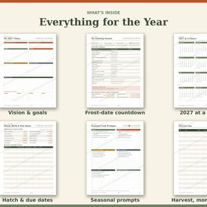 2027 Homestead Planner Printable, Weekly Monthly Garden Animal Farm Calendar PDF, Sunday Monday Start, Instant Download image 2