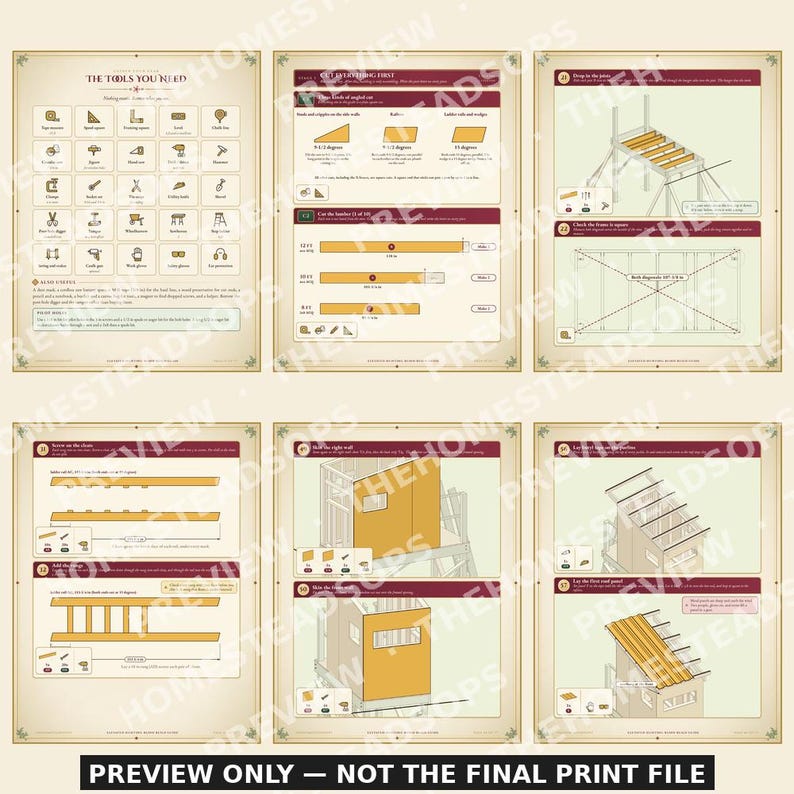 Hunting Blind Plans | Elevated Deer Stand Build Guide | DIY Box Blind Plans PDF | Step-by-Step Printable Plans | Instant Download image 3