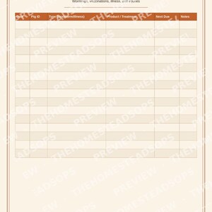 Pig & Hog Record Book | Homestead Care, Breeding, Growth Log (PDF Download) image 7