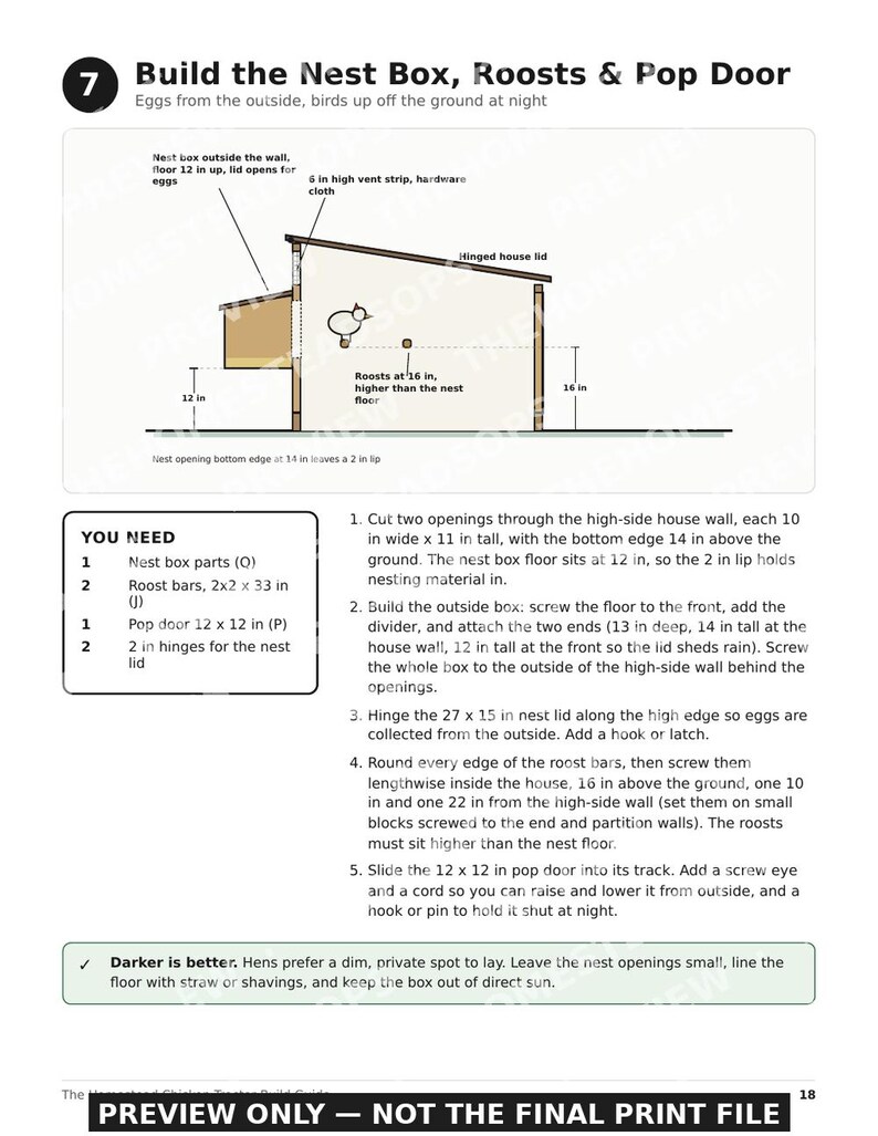 Chicken Tractor Plans | DIY Mobile Chicken Coop Build Guide | Wheeled Pen for Hens or Broilers | Printable PDF image 5