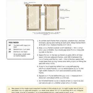 Guía para construir una colmena / Planos para construir una colmena Langstroth / Apicultura doméstica / PDF imprimible imagen 3