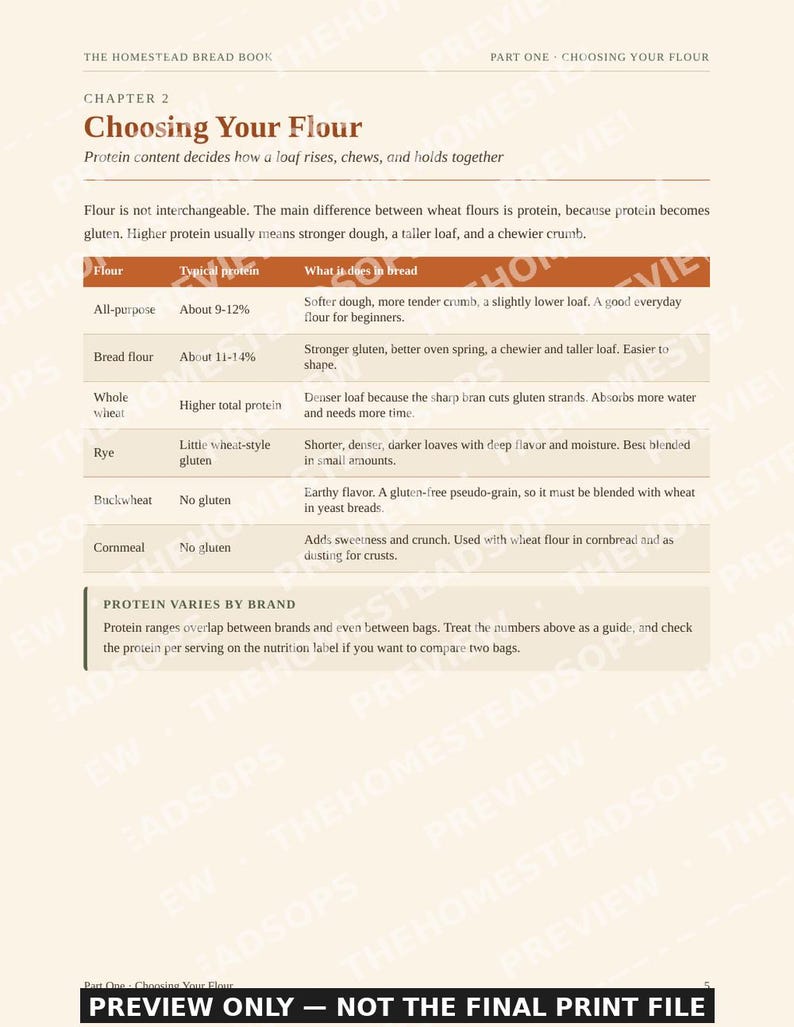 Bread Baking Book | Homemade Bread From Scratch, Sourdough, Yeast and No Yeast Recipes | Flour Guide | PDF Cookbook image 3