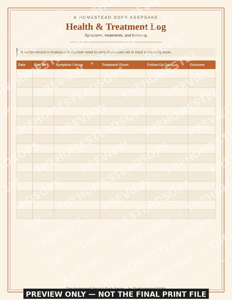 Libro de registro para gallinas / Planificador para criadores de gallinas domésticas / Registro de producción y salud de huevos / PDF imprimible imagen 6