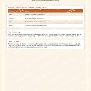 Registro di apicoltura / Diario dell'apiario, Ispezione degli alveari, Guida alla raccolta (Download in PDF) immagine 9