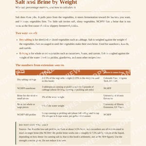 Libro de fermentación / Recetas de kimchi, chucrut, encurtidos y kombucha / Guía de proporción de sal y salmuera / Libro de cocina en PDF para principiantes sobre fermentación imagen 3