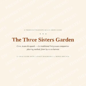 Three Sisters Garden Guide | Corn Beans Squash Companion Planting | Indigenous Method | Printable PDF image 1