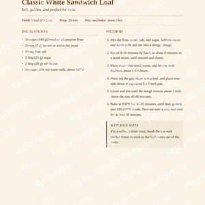 Bread Baking Book | Homemade Bread From Scratch, Sourdough, Yeast and No Yeast Recipes | Flour Guide | PDF Cookbook image 4
