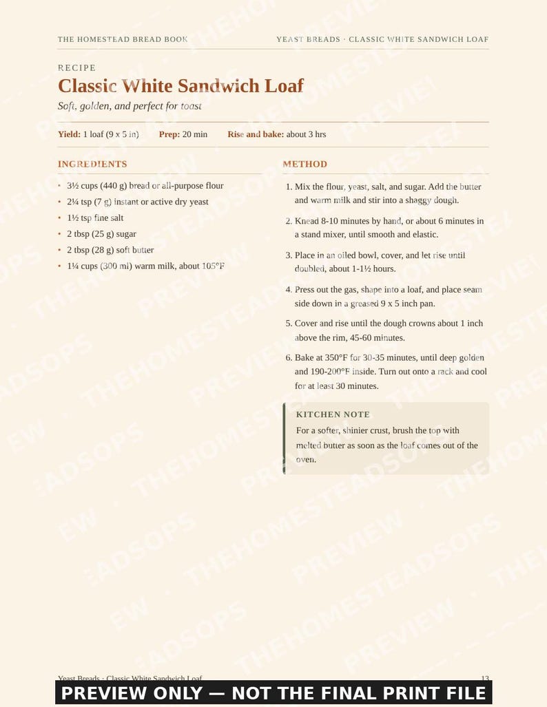 Bread Baking Book | Homemade Bread From Scratch, Sourdough, Yeast and No Yeast Recipes | Flour Guide | PDF Cookbook image 4