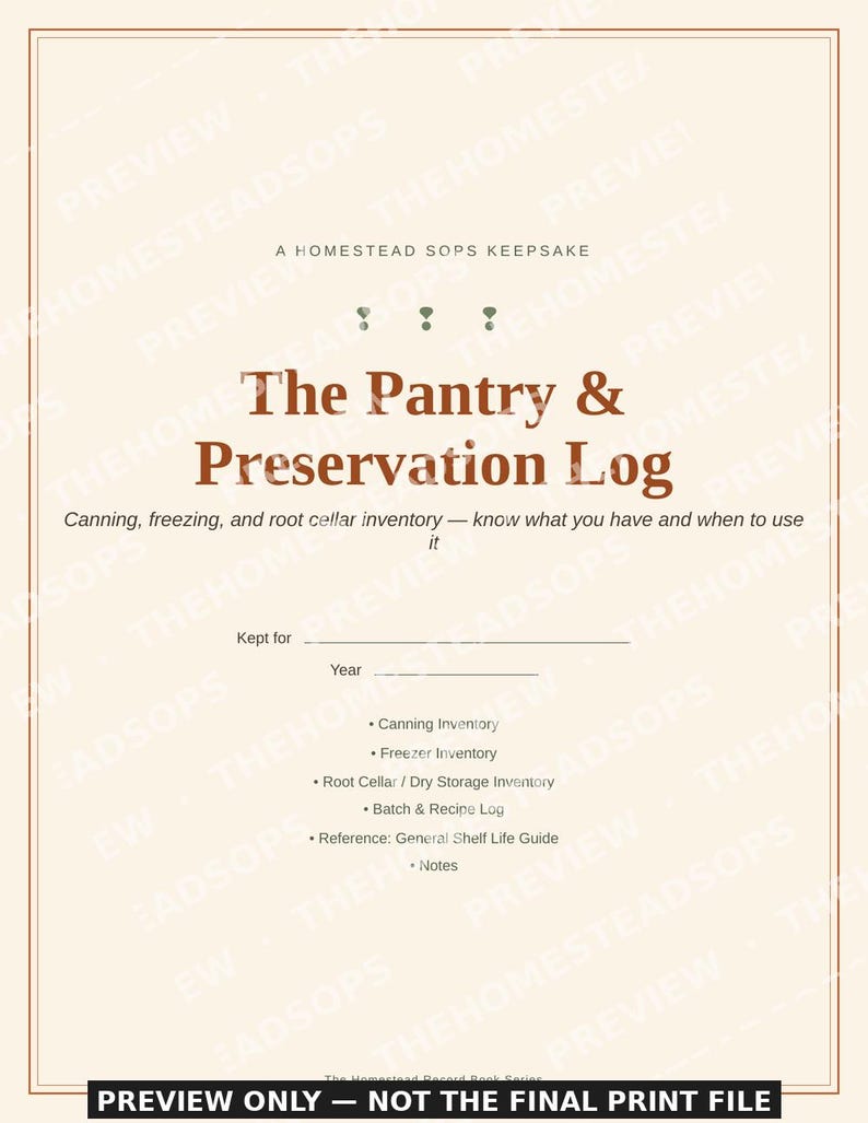 Canning Inventory Printable | Pantry & Freezer Log | Food Preservation Record Book PDF Download image 1