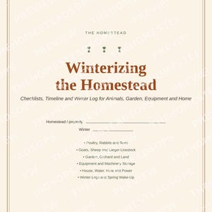 Winterizing Checklist Binder | Homestead Winter Prep Planner | Livestock, Garden, Equipment & Home | Printable PDF Download image 1