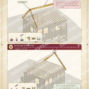 Cabin Build Plans PDF | Off Grid Cabin on Rock or Slope | 16x20 Loft Cabin Guide, Sleeps 4 | DIY Post Foundation, No Concrete image 7