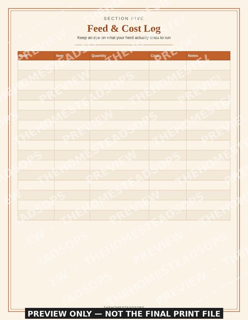 Rabbit Flock Record Book | Rabbit Keeping Log | Breeding & Health Tracker | Printable PDF image 10