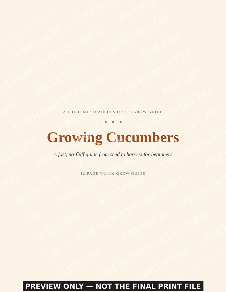 Guía rápida para cultivar pepinos / PDF para principiantes sobre la siembra de pepinos / Guía de jardinería imprimible imagen 1