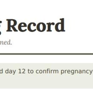 May include: A printed document section titled SECTION TWO Breeding & Kindling Record with the subtitle One line per mating &ndash; from the day bred to the day weaned. It includes a note on rabbit gestation averaging 31 days and care instructions.