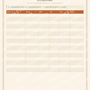 Schafherden-Dokumentationsbuch | Grundlagen der Pflege, Ablammen, Wollprotokoll (PDF-Download) Bild 3