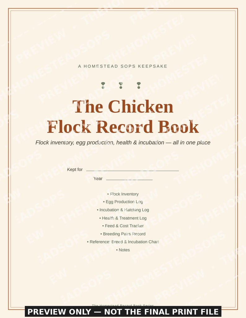 Libro de registro para gallinas / Planificador para criadores de gallinas domésticas / Registro de producción y salud de huevos / PDF imprimible imagen 1
