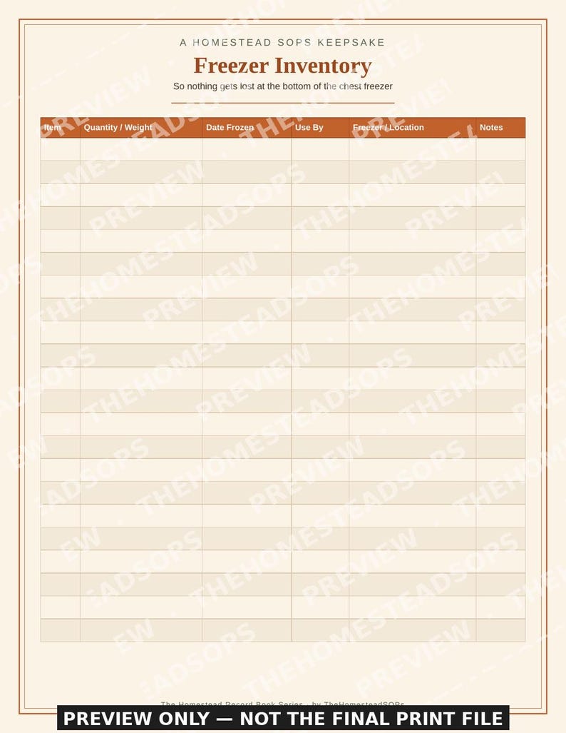 Canning Inventory Printable | Pantry & Freezer Log | Food Preservation Record Book PDF Download image 3