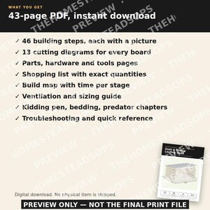 Goat & Sheep Shed Plans | Step by Step Picture Instructions | Beginner DIY Loafing Shed Build Manual | Run-In Shelter | Printable PDF image 7