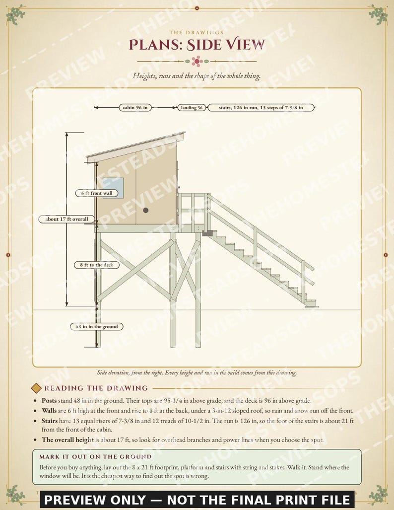 Hunting Cabin Plans | Treehouse Hunting Blind Build Guide | Insulated Sleeping Cabin on Posts | DIY Deer Stand PDF | Instant Download image 3
