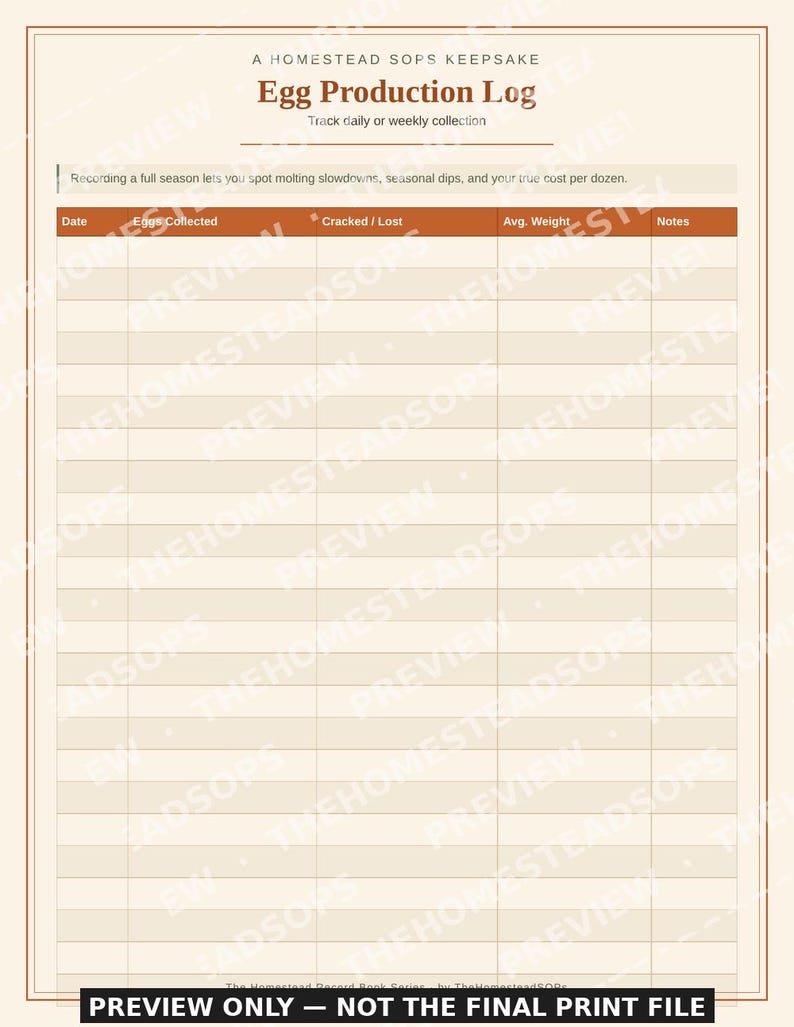 Libro de registro para gallinas / Planificador para criadores de gallinas domésticas / Registro de producción y salud de huevos / PDF imprimible imagen 3