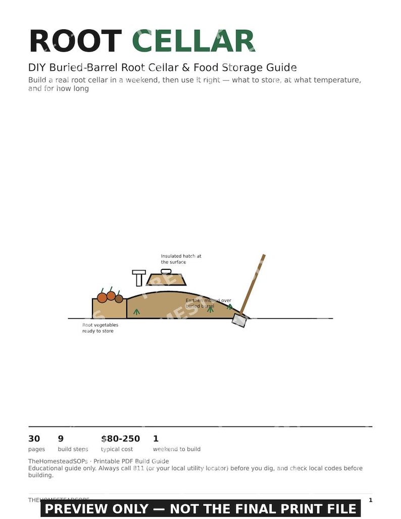 Guía para construir una bodega subterránea casera con barriles / Sistema de almacenamiento de alimentos para el fin de semana (PDF) imagen 1