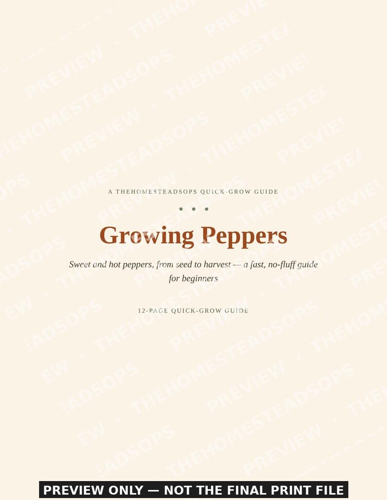 Growing Peppers Guide | Sweet & Hot Pepper Growing PDF | Quick-Grow Beginner Printable image 1