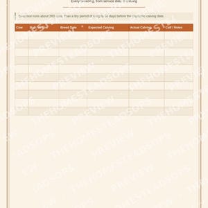 Dairy Cow Record Book | Milk Cow Keeping Log | Breeding & Health Tracker | Printable PDF image 4