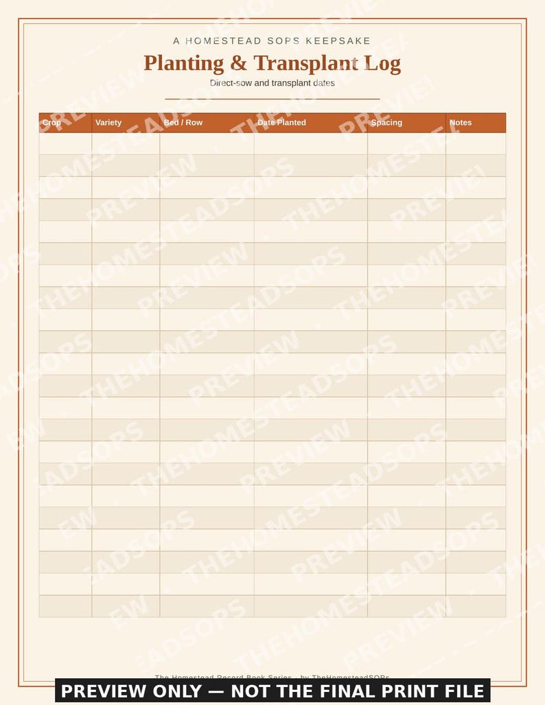 Garden Planner Printable | Seed Starting Log & Harvest Journal | Homestead Garden Record Book PDF image 3