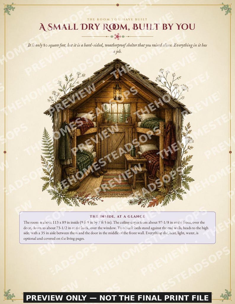 Progetti per la costruzione di una piccola casetta in PDF / Casetta con letti a castello 10x8 per 2-4 persone / Guida fai-da-te per una persona / Componenti da ferramenta, download immediato immagine 8