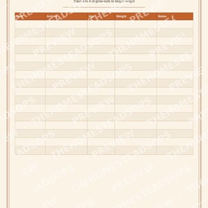 Rabbit Flock Record Book | Rabbit Keeping Log | Breeding & Health Tracker | Printable PDF image 8