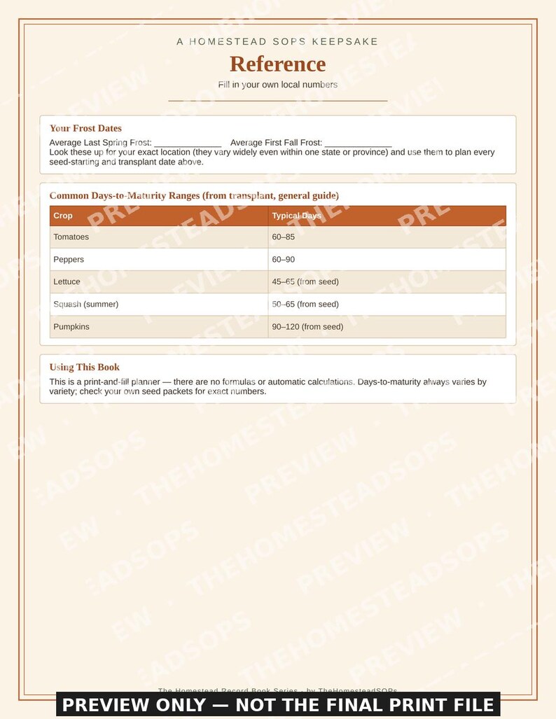 Garden Planner Printable | Seed Starting Log & Harvest Journal | Homestead Garden Record Book PDF image 7