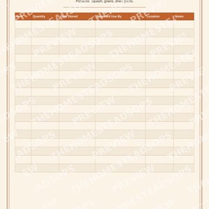 Canning Inventory Printable | Pantry & Freezer Log | Food Preservation Record Book PDF Download image 4