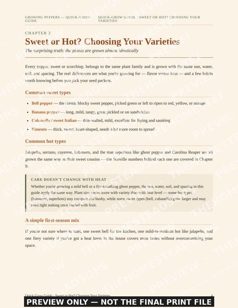 Growing Peppers Guide | Sweet & Hot Pepper Growing PDF | Quick-Grow Beginner Printable image 8