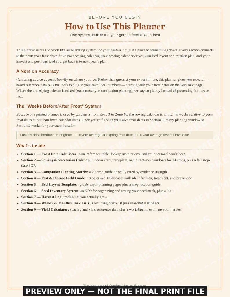 Planificateur de potager à imprimer | Dates de gel, associations de plantes et guide des ravageurs | Système de planification de jardin (PDF) image 2